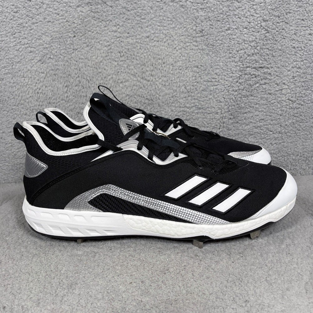 Adidas Icon 6 Mens Size 17 Metal Baseball Cleats Black White EG6488